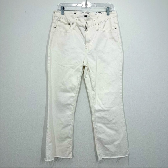 J. Crew Women's Size 31 9" demi-boot crop jean in white wash NWOT Preppy Summer - Picture 1 of 8